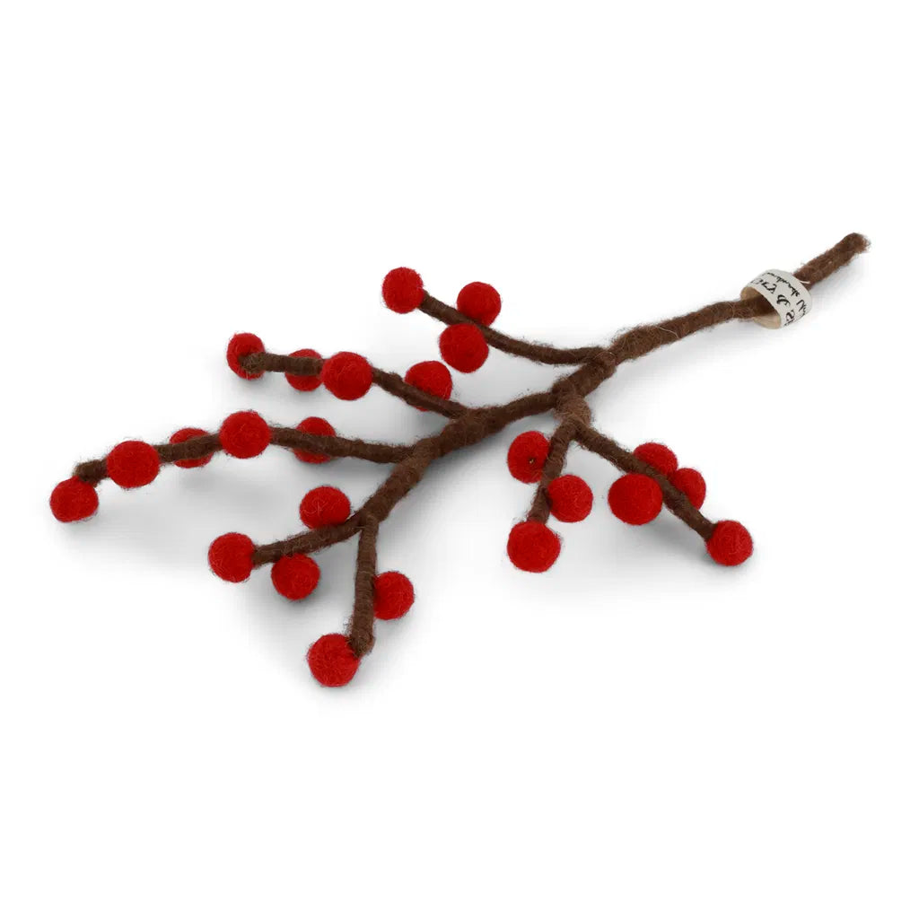 GRY & SIF Mini Branch w/Bright Red Berries