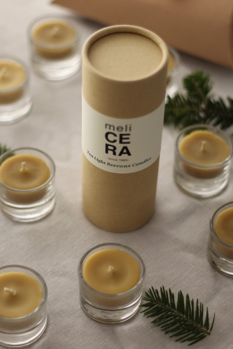MELICERA   Set of 3 Tea Light beeswax candles