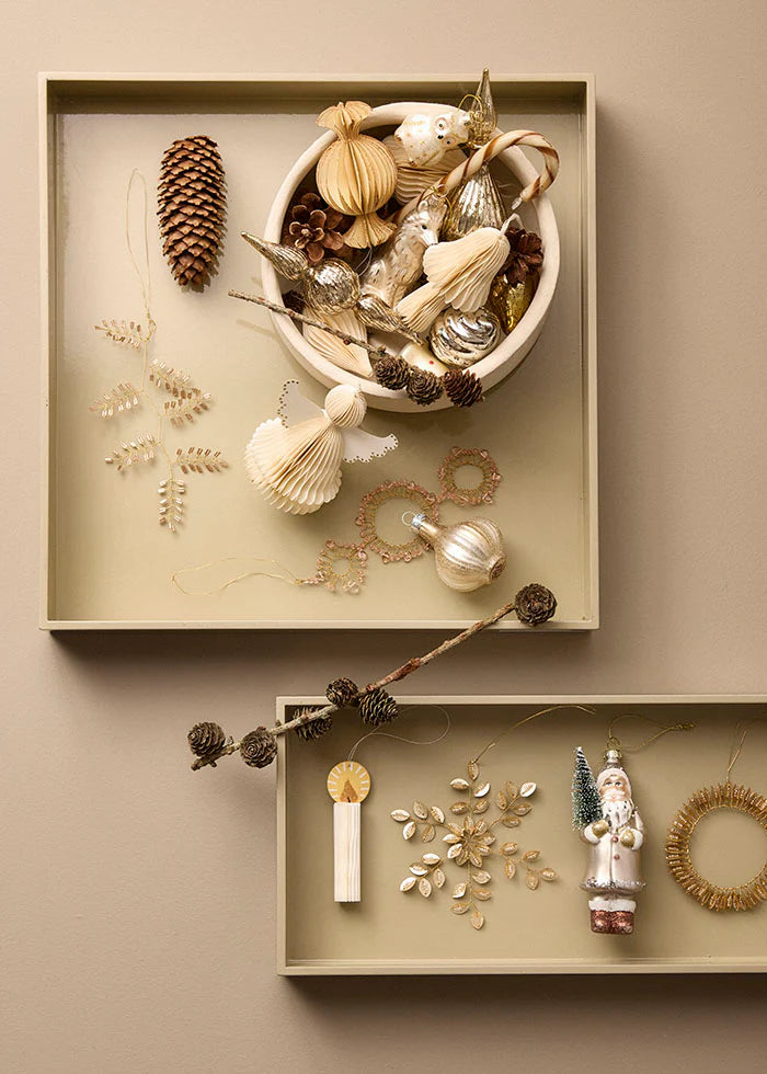 BUNGALOW Beaded Ornament Star Clio | Ø 13 cm | Champagne