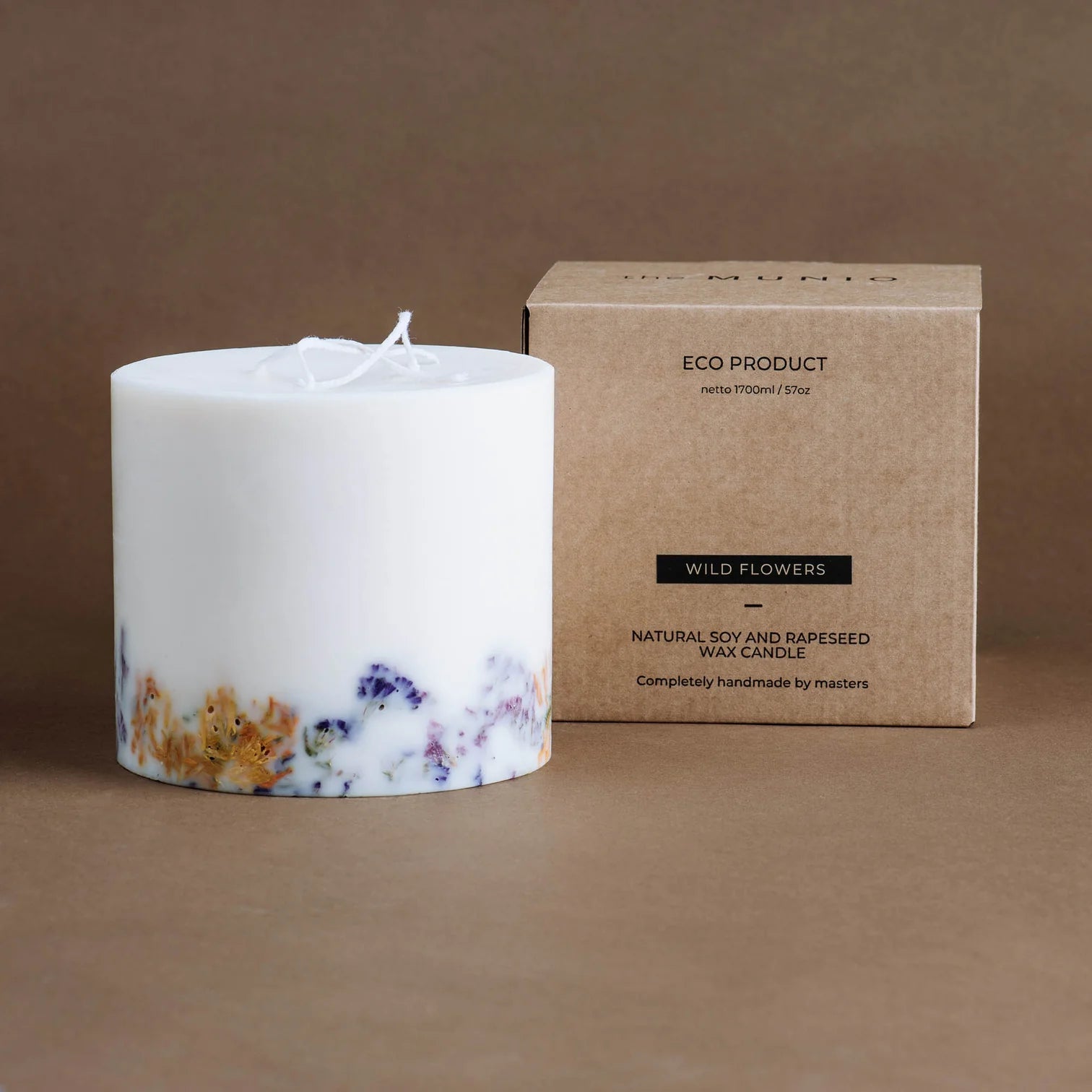THE MUNIO Wild Flowers Large 3-wick  Soy Wax Candle | 1700 ml