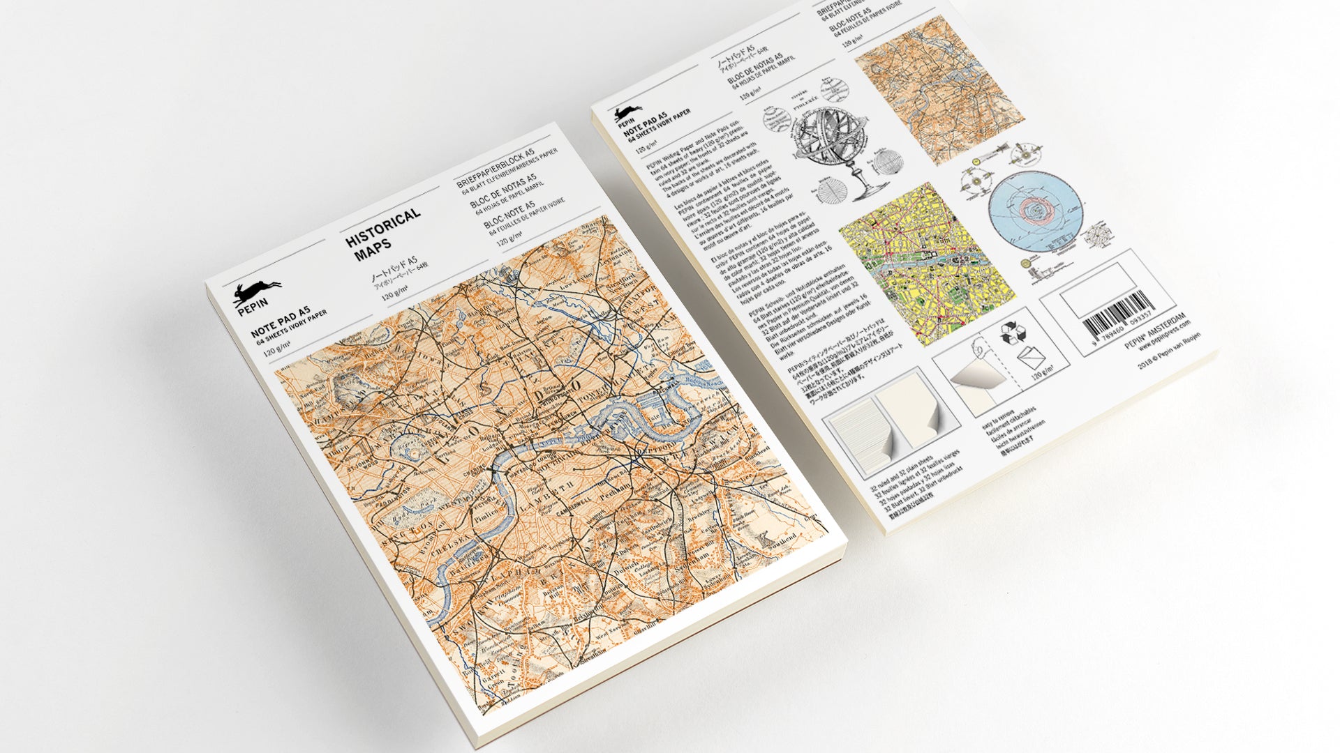 PEPIN PRESS A5 Notepad | Historical Maps