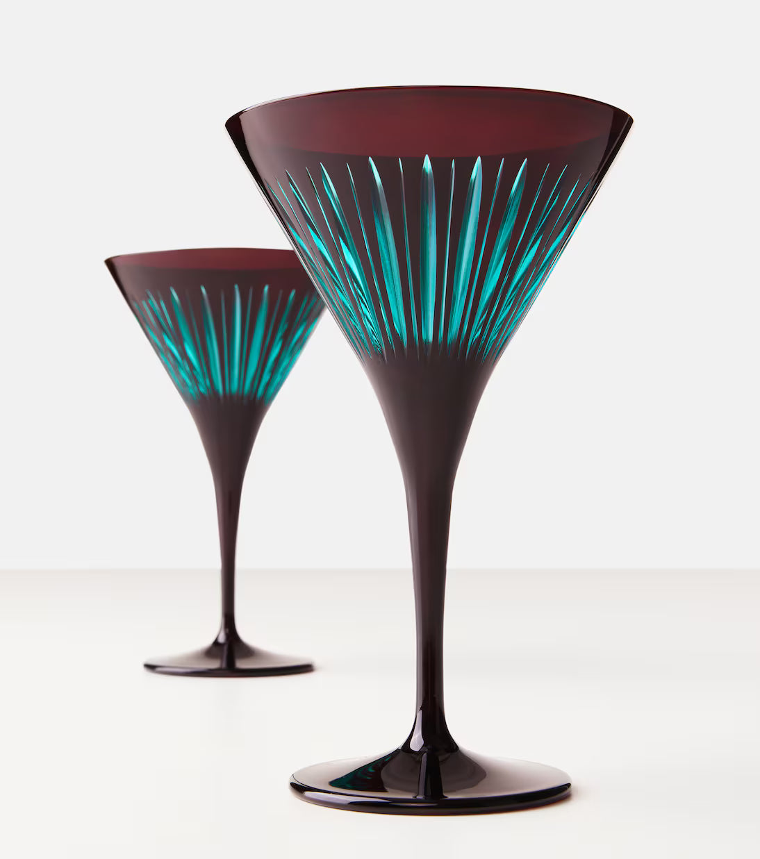 L'OBJET Prism Martini Glasses | Bordeaux | Set of 4