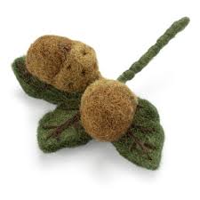 GRY AND SIF Acorns on Leaves - Green