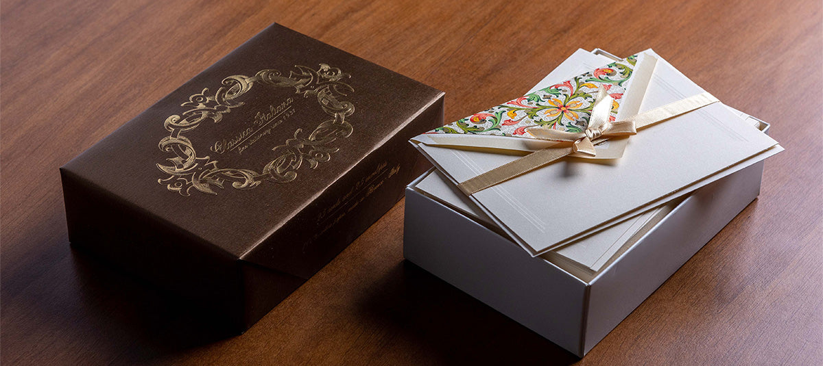 ROSSI Cards | Red Florentine pattern |  Box 25/25