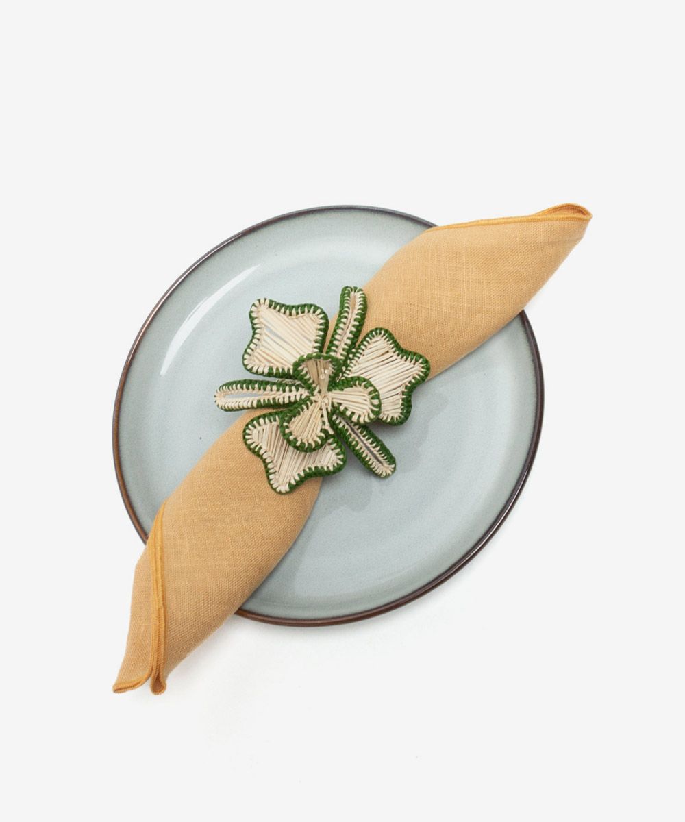GUANABANA Napkin Ring | Orquidea | Beige & Green