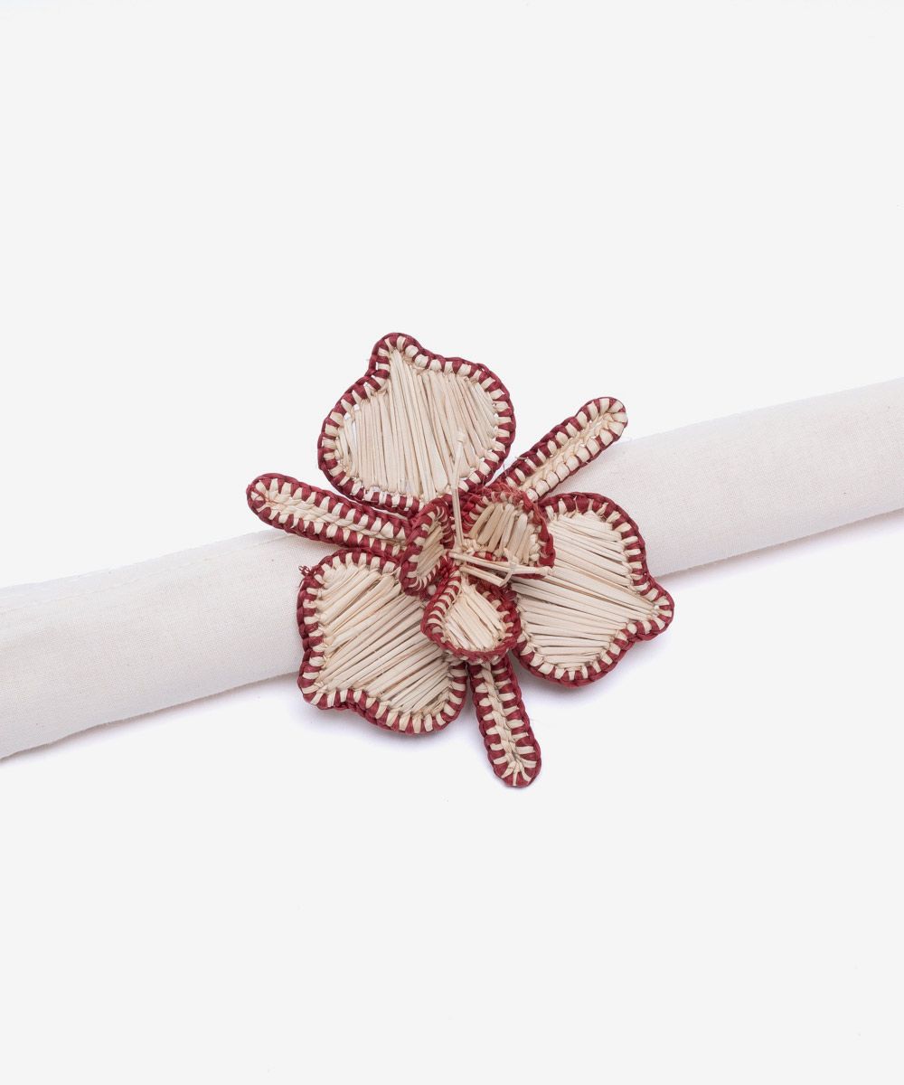GUANABANA Napkin Ring | Orquidea | Beige & Red
