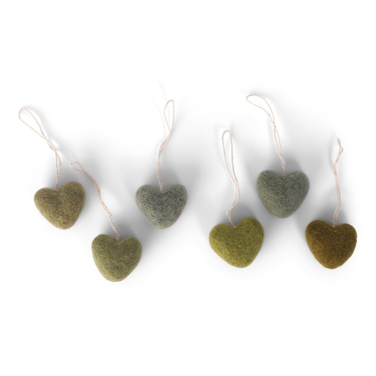 GRY & SIF Mini  Green Hearts | Set of 6
