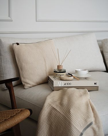 HUMDAKIN Rib Plaid Blanket | Stone Coal