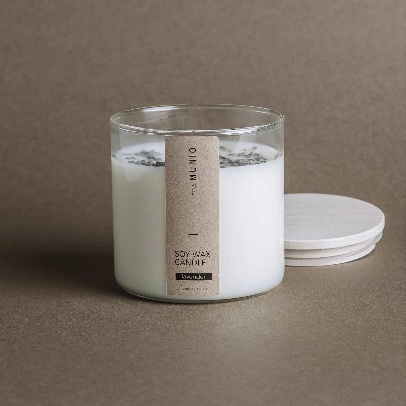 THE MUNIO Lavender Soy Wax Candle  | 550 ml
