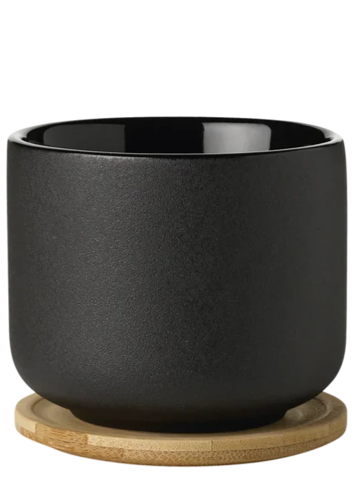 STELTON  Theo Cup w/ Coaster | Black