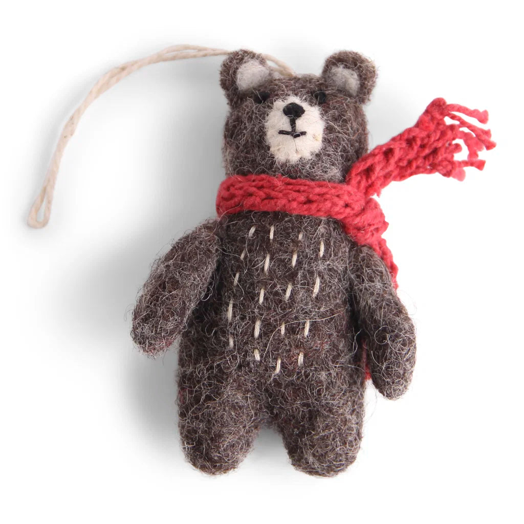 GRY & SIF Mini Bear Grey w/Red scarf