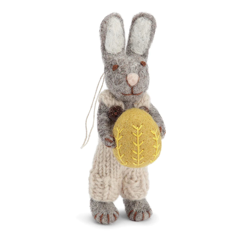 GRY & SIF Small Boy Bunny  w/Yellow Egg