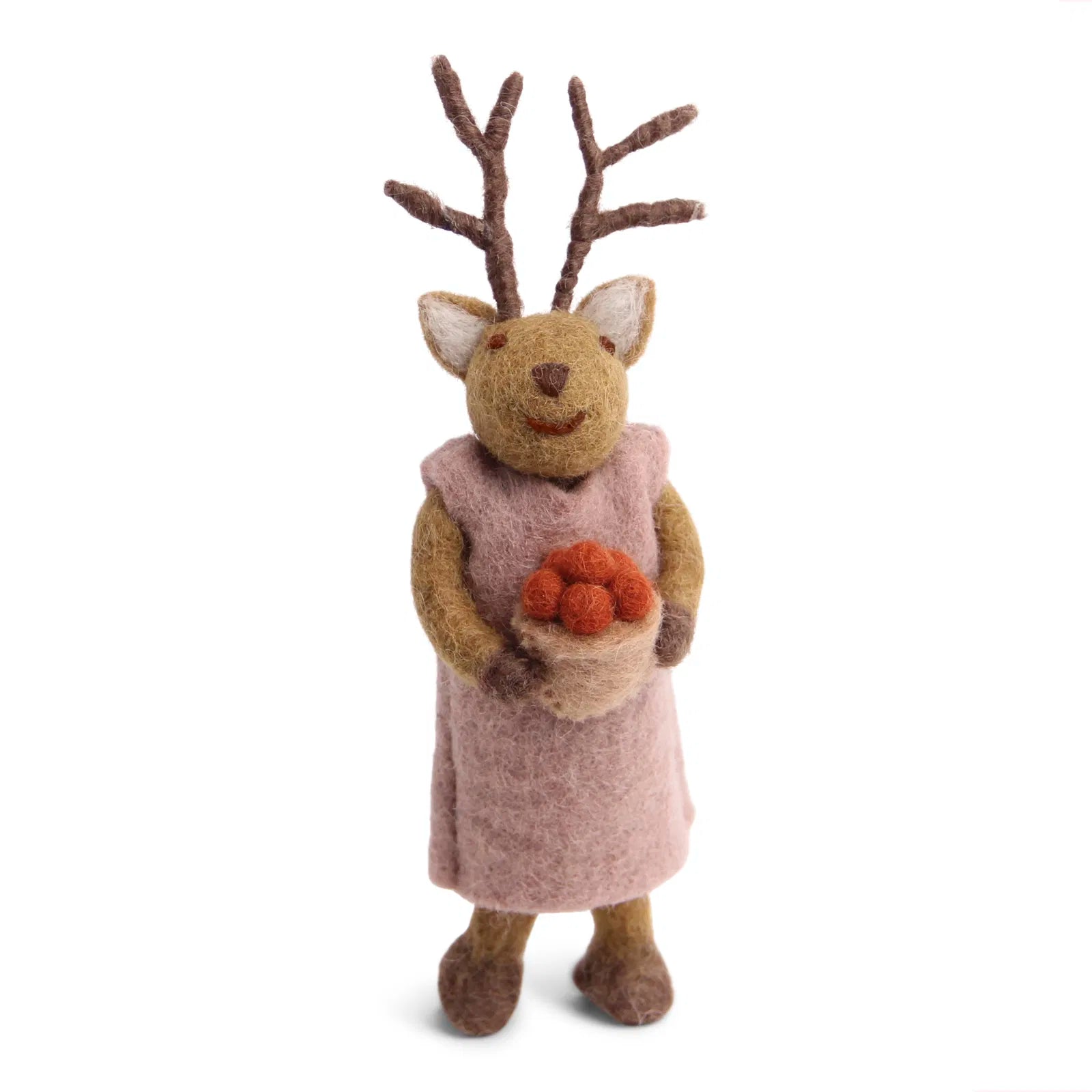 GRY & SIF Small Brown Girly  Deer w/Berries