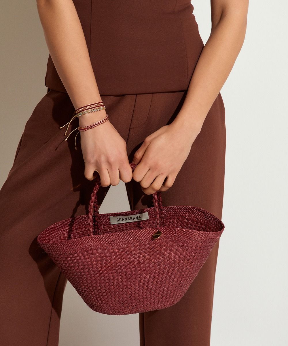 GUANABANA Santa Barbara  Iraca Bag | Burgundy