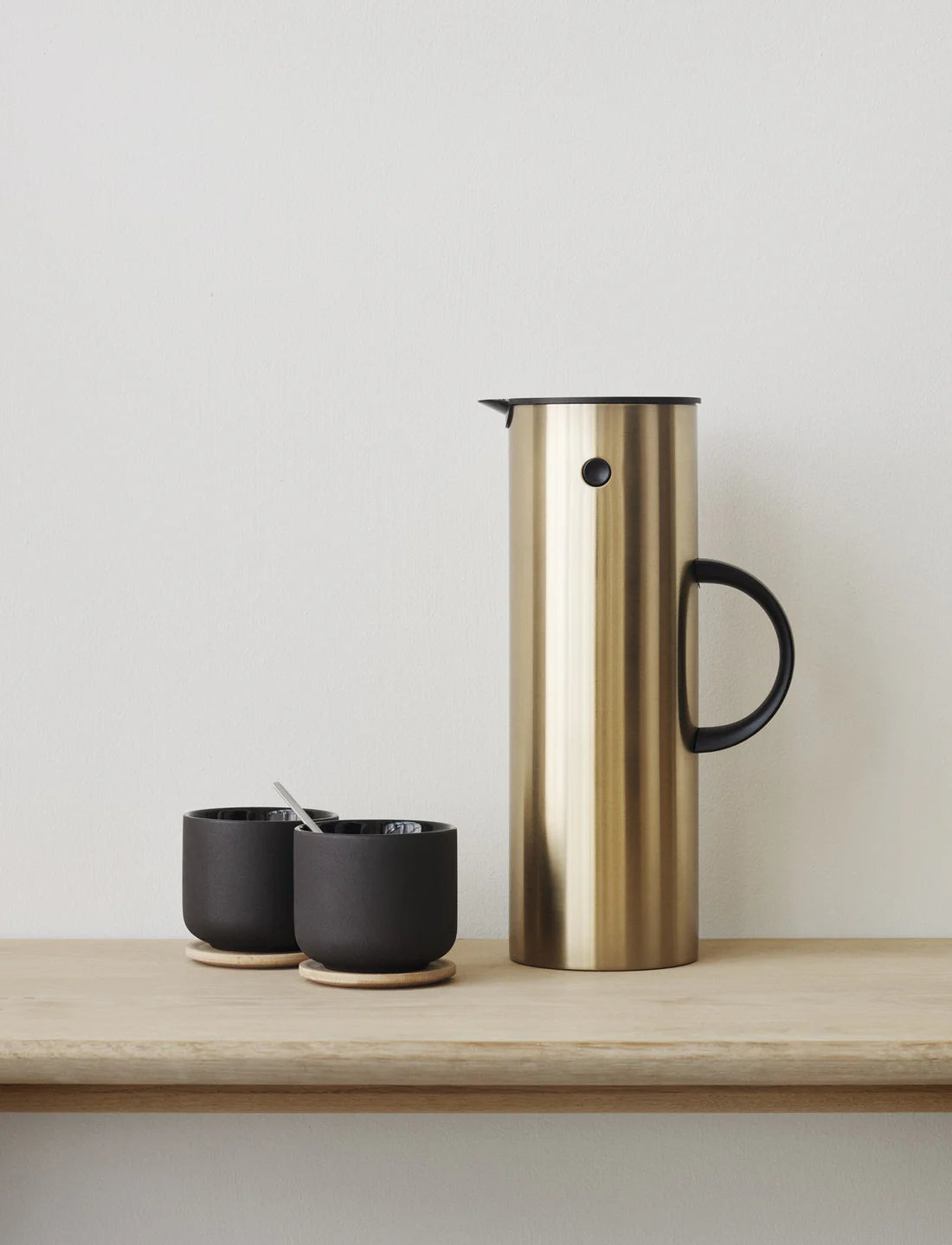 STELTON  Theo Cup w/ Coaster | Black