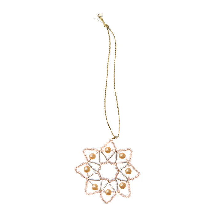 BUNGALOW Beaded Ornament Crystal | Ø5,5cm Ellis | Soft Rose