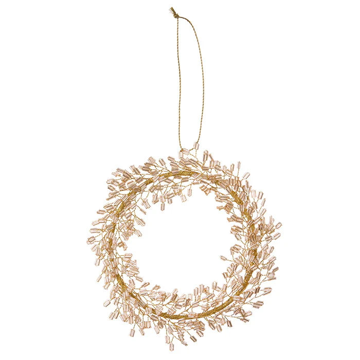 BUNGALOW Beaded Ornament Wreath | Ø13cm | Mio Champagne