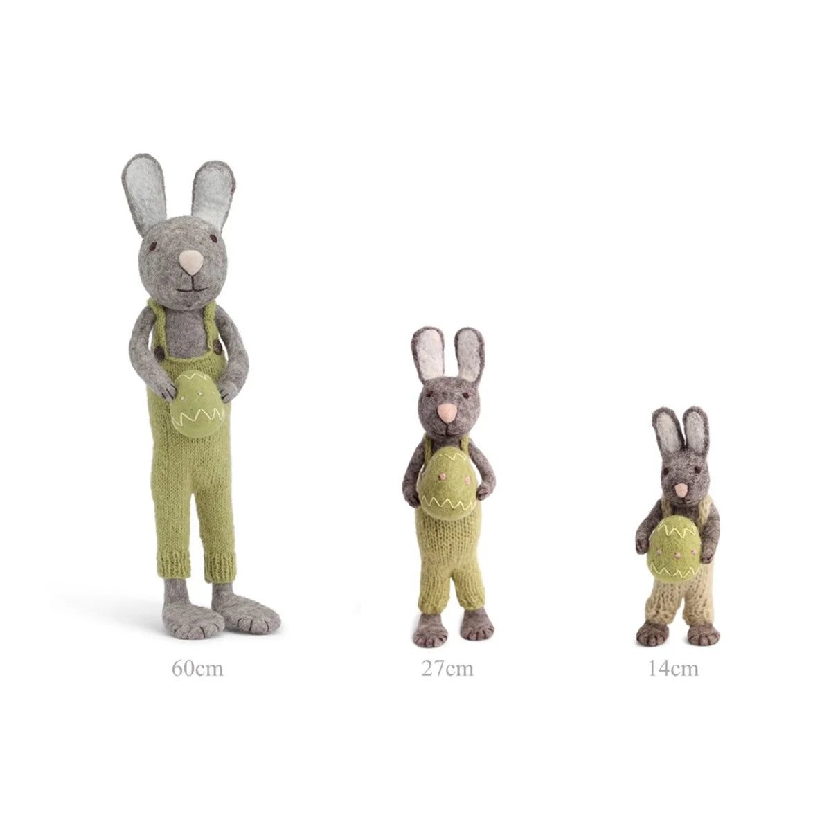 GRY AND SIF Big  Boy Bunny w/green Egg | H.27cm.