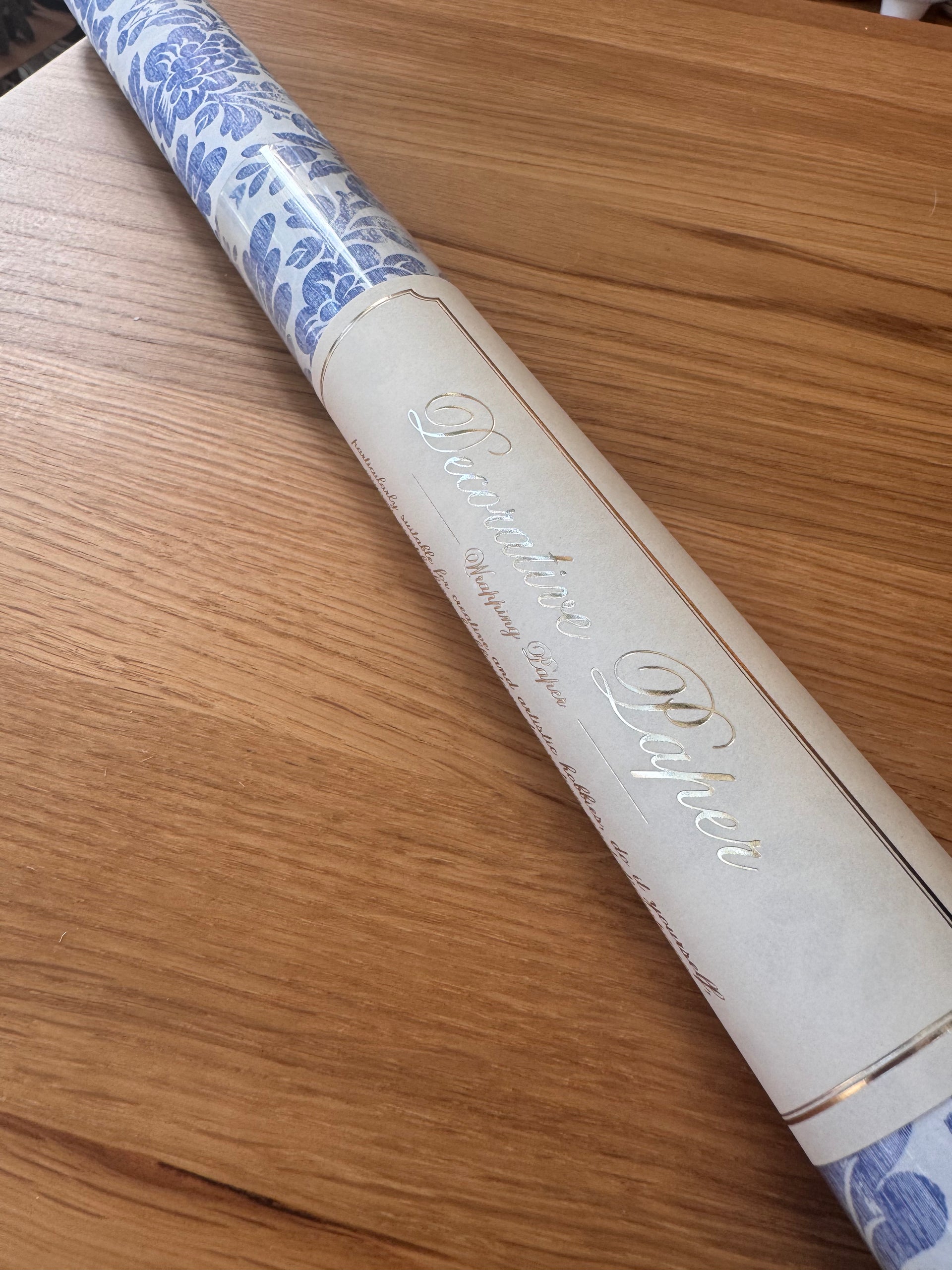 ROSSI 1931  Wrapping Paper | Blue Brocade Floers | 70x100 cm |  Roll 2 sh.