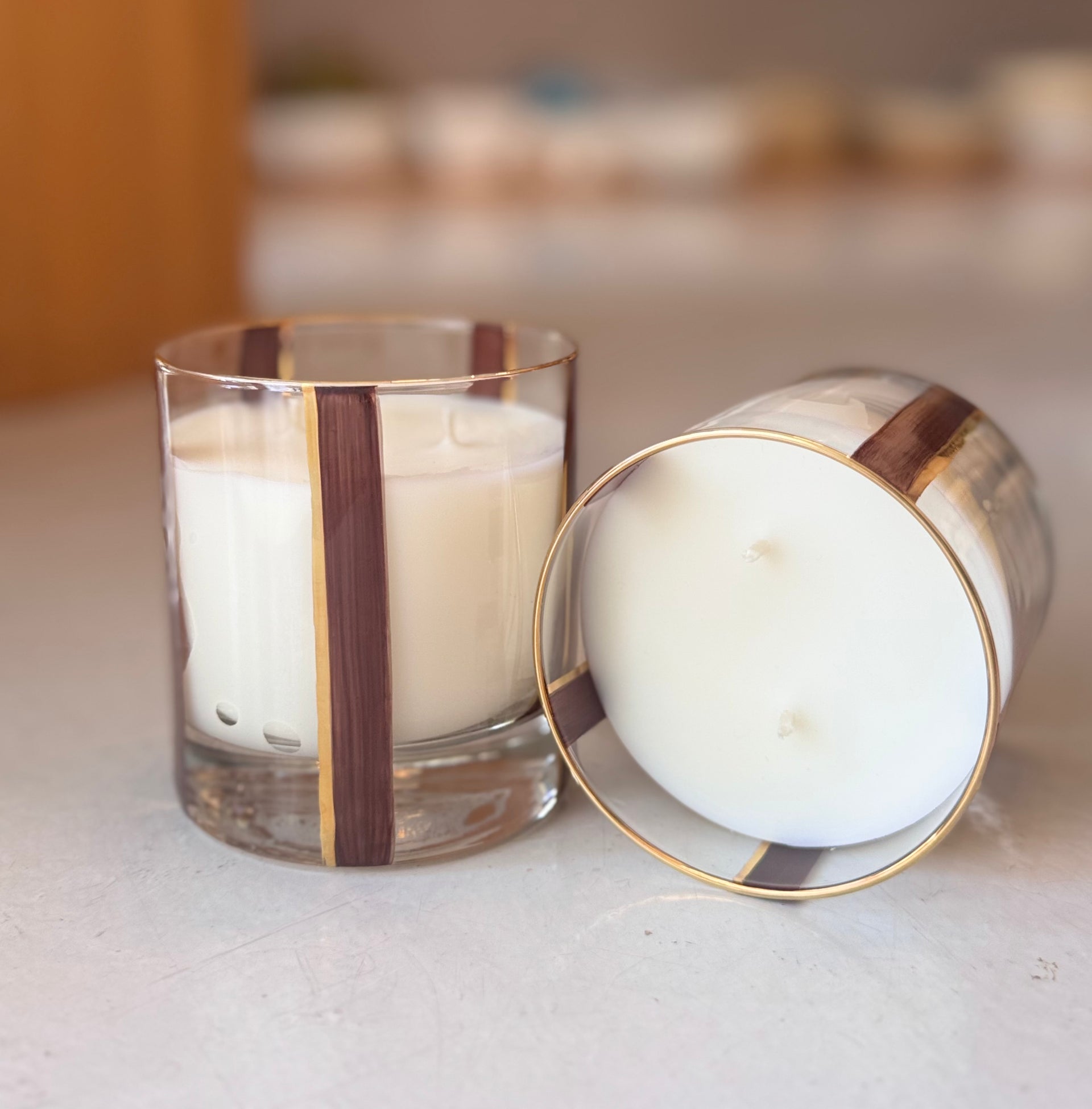 VAC Scented Candle in Glass Vase | Stripes | 280 gr