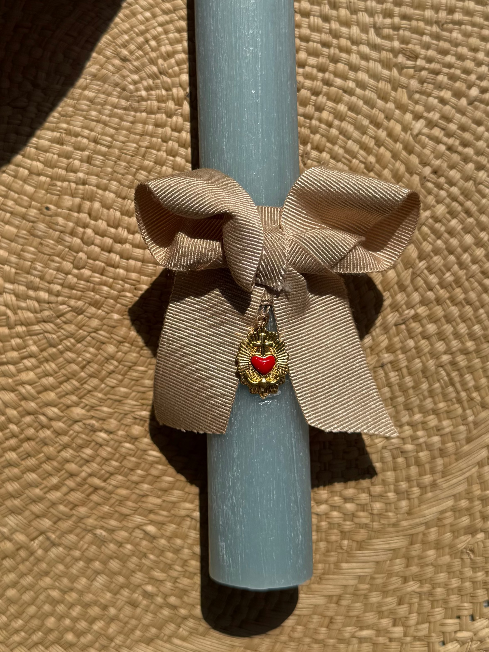 Easter Candle | Gold & Red  charm