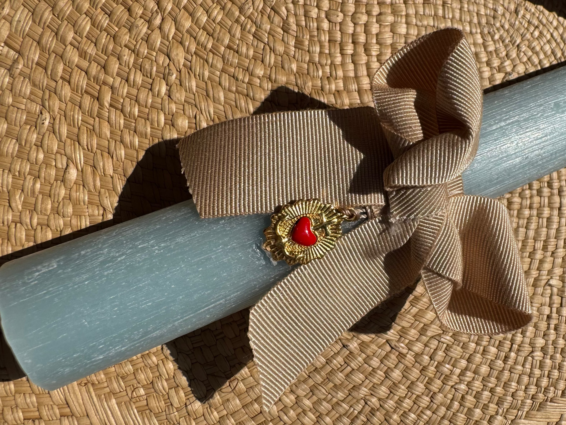 Easter Candle | Gold & Red  charm
