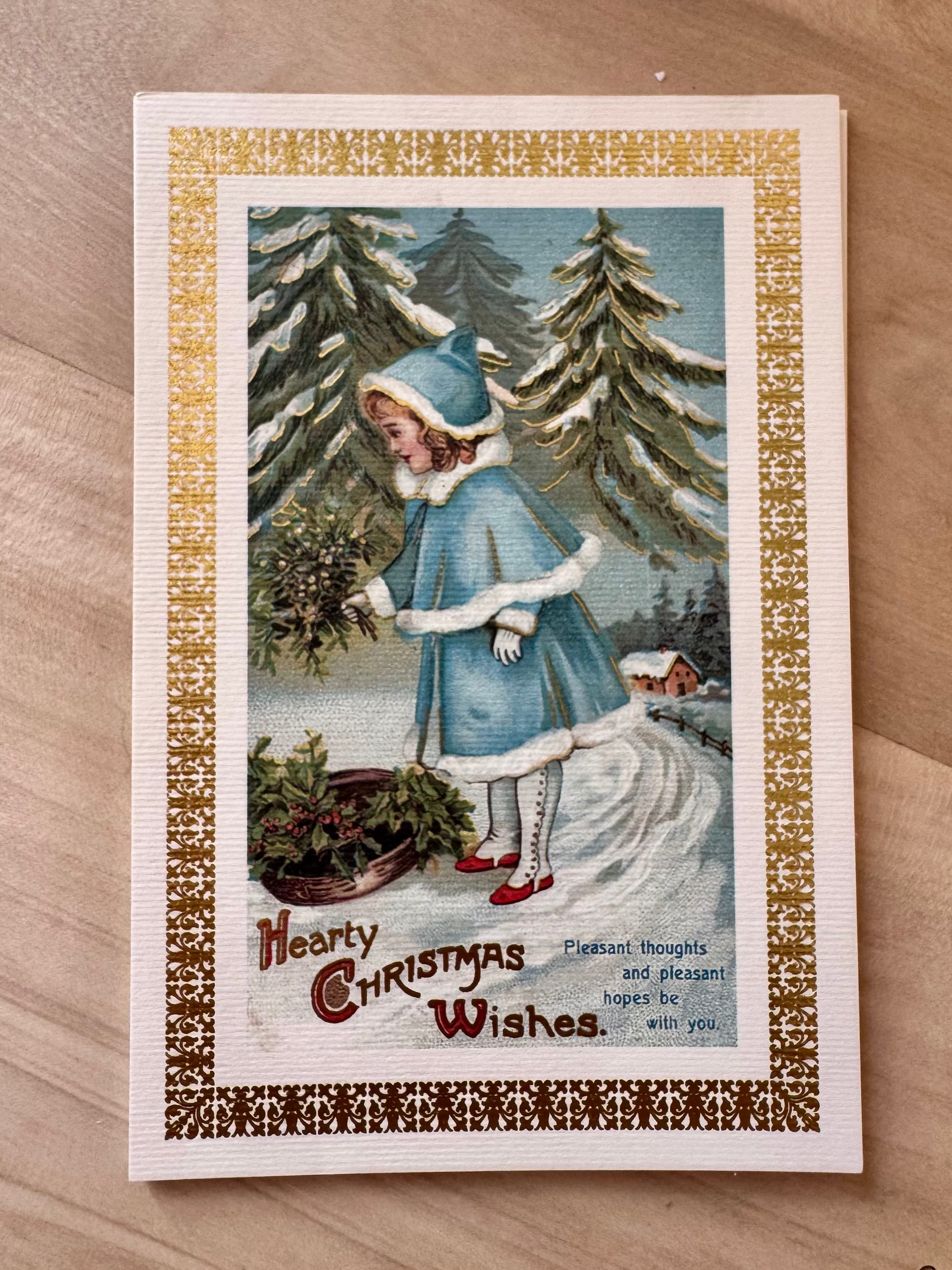 ROSSI 1931 Christmas Cards | Girl w/Blue Coat |  Box 10\10
