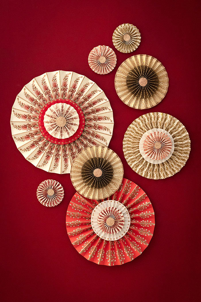 BUNGALOW  Paper Rosettes Naya | Ø8cm | Cerise