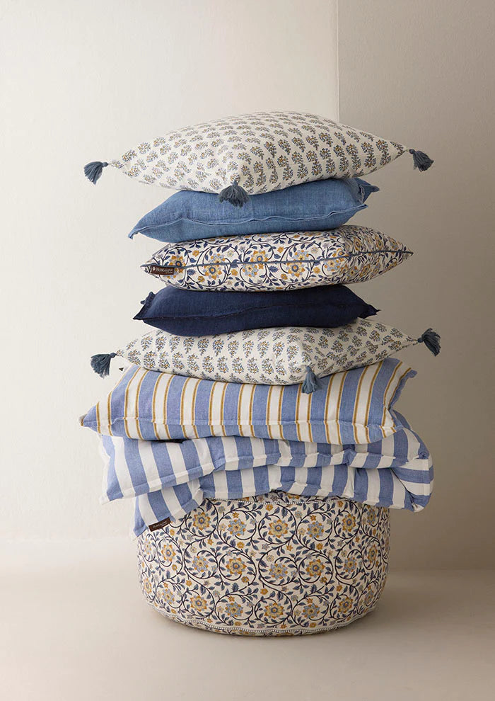 BUNGALOW Pouf Roja Indigo | 30x55cm