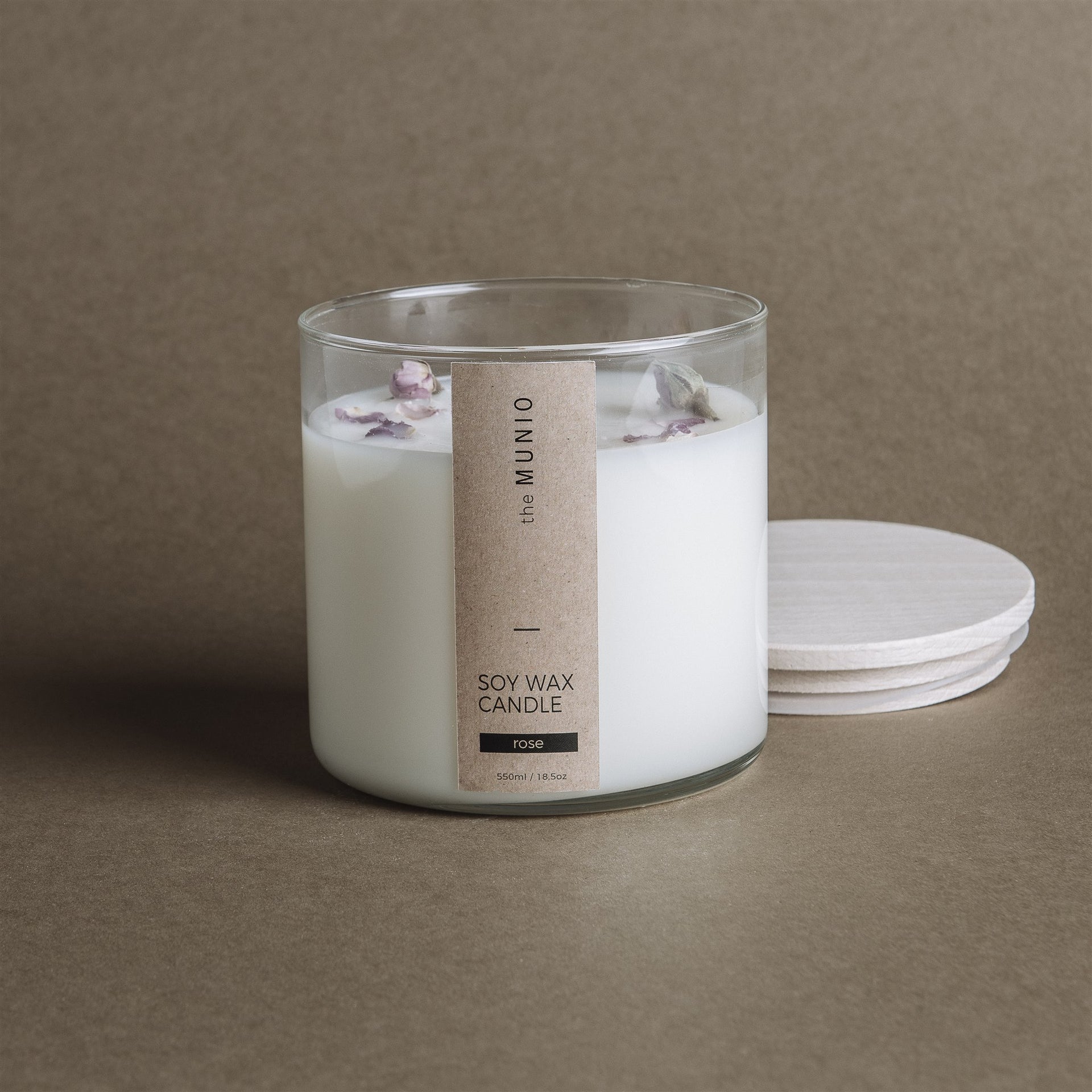 THE MUNIO Rose Soy Wax Candle  |  550 ml
