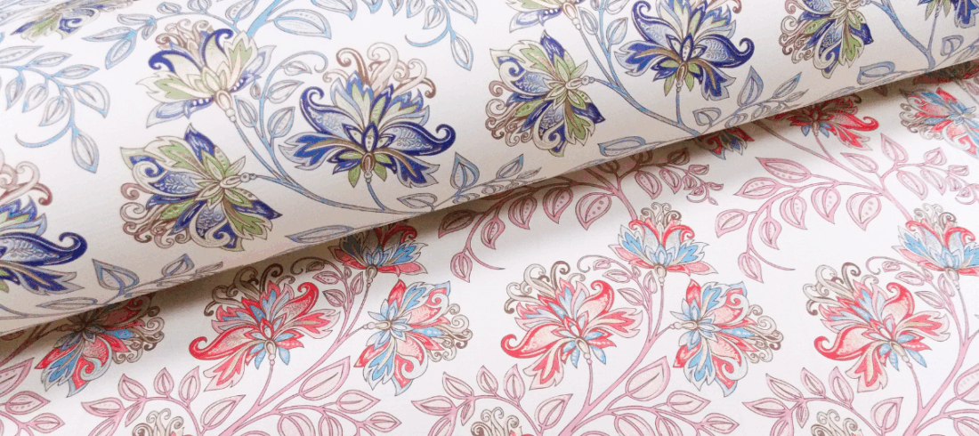 ROSSI 1931 Wrapping Paper | Blue Flowers | 70x100 cm | 2 Roll Sheet