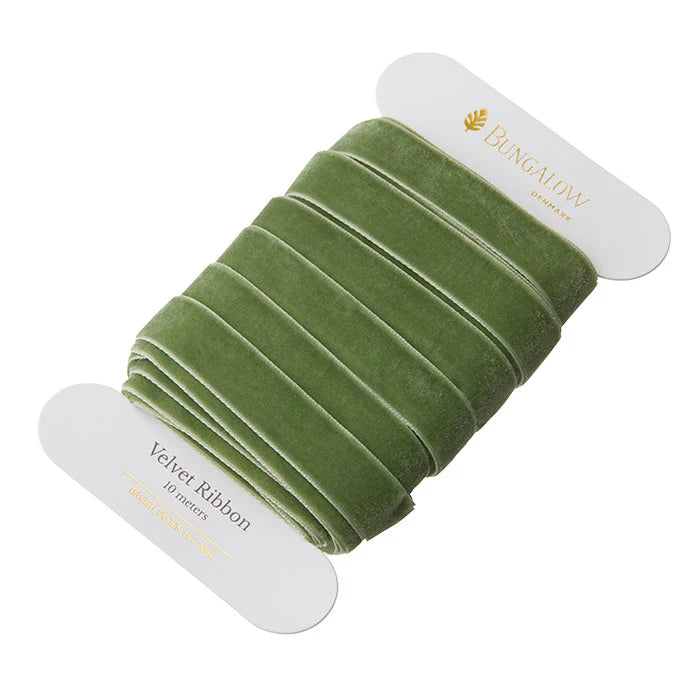 BUNGALOW Ribbon Velvet  | Moss | 16mm
