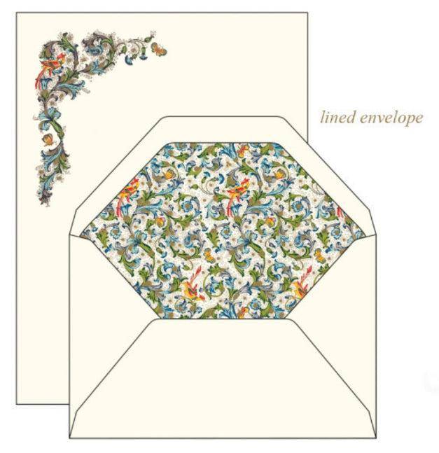 ROSSI Cards | Green Florentine Decoration |  Box 10/10