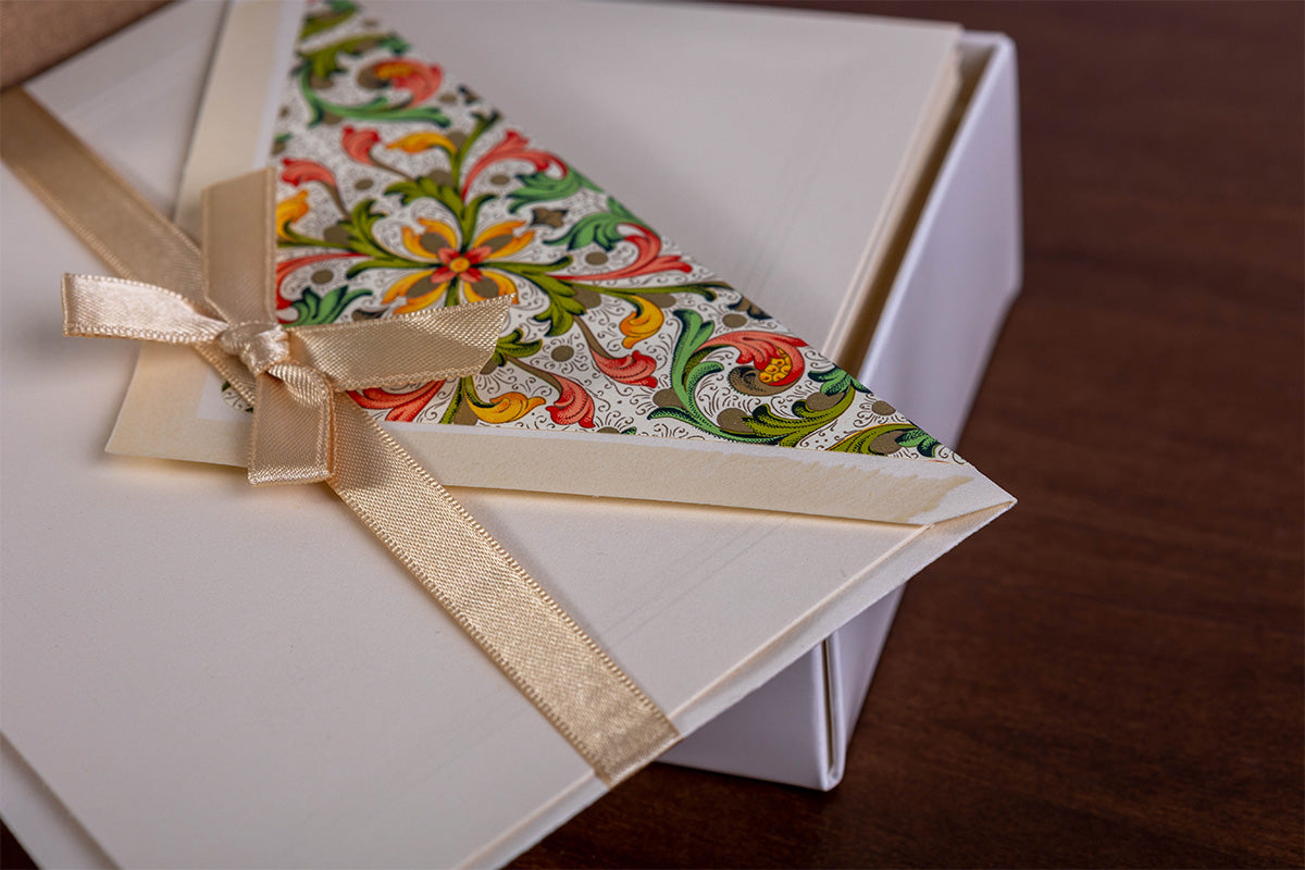 ROSSI Cards | Red Florentine pattern |  Box 25/25