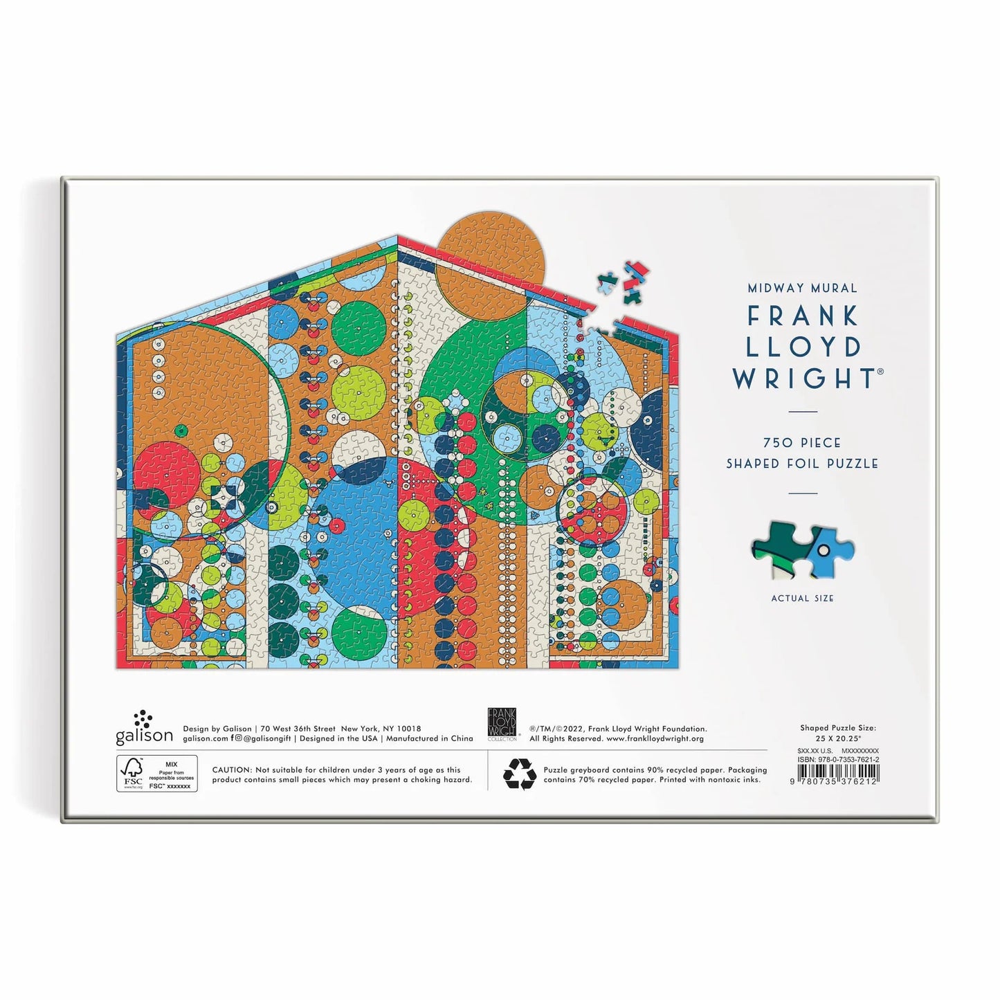 GALISON Frank Lloyd Wright  Midway Mural | 750 Piece Shaped Foil Puzzle