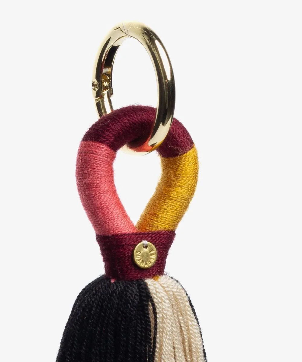 GUANABANA Keyring Pom Pom | Burgundy & Pink