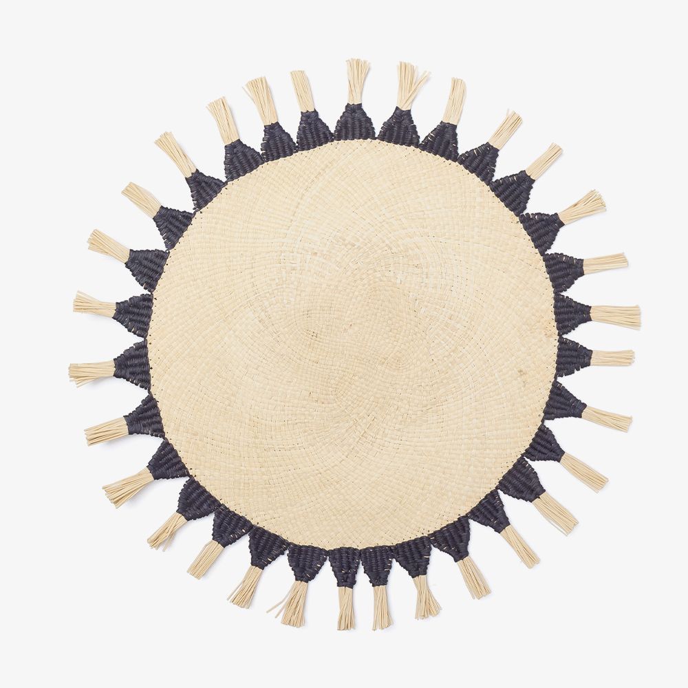 GUANABANA Celine centerpiece round Placemat | Natural & Dark Blub