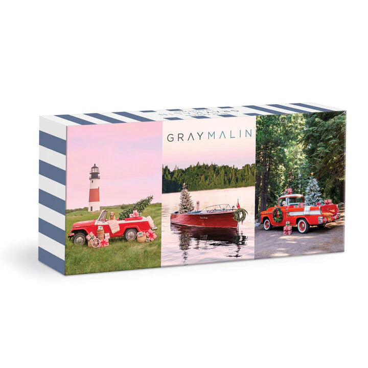 GALISON Gray Malin The Holiday 3-in-1 Puzzle Set | 120 pcs each