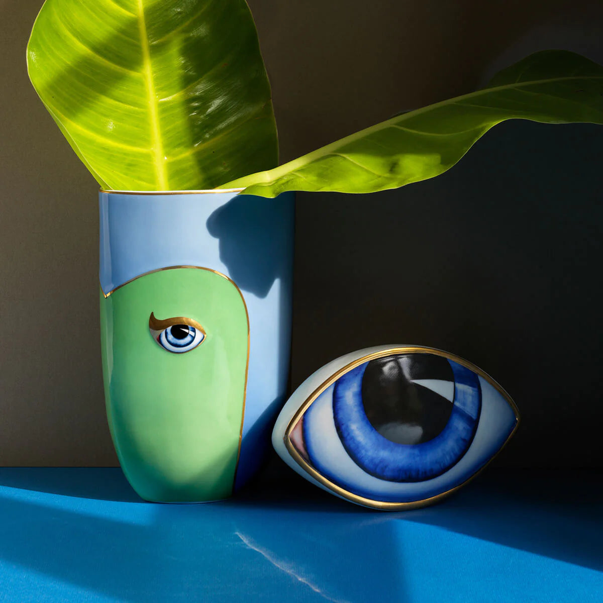 L'OBJET  Lito Vase | Green & Blue