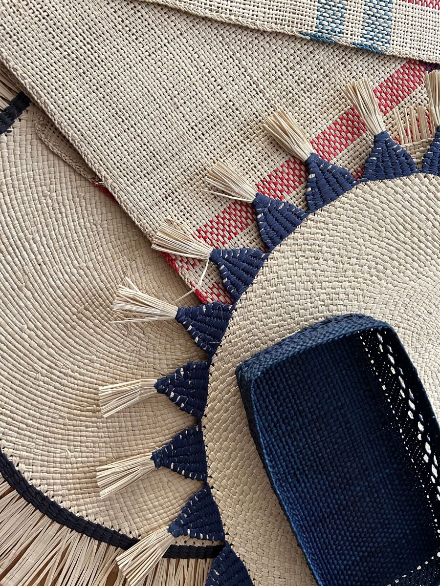 GUANABANA Celine centerpiece round Placemat | Natural & Dark Blub