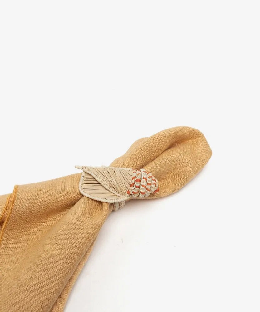 GUANABANA Napkin Ring  Seashell | White & Orange