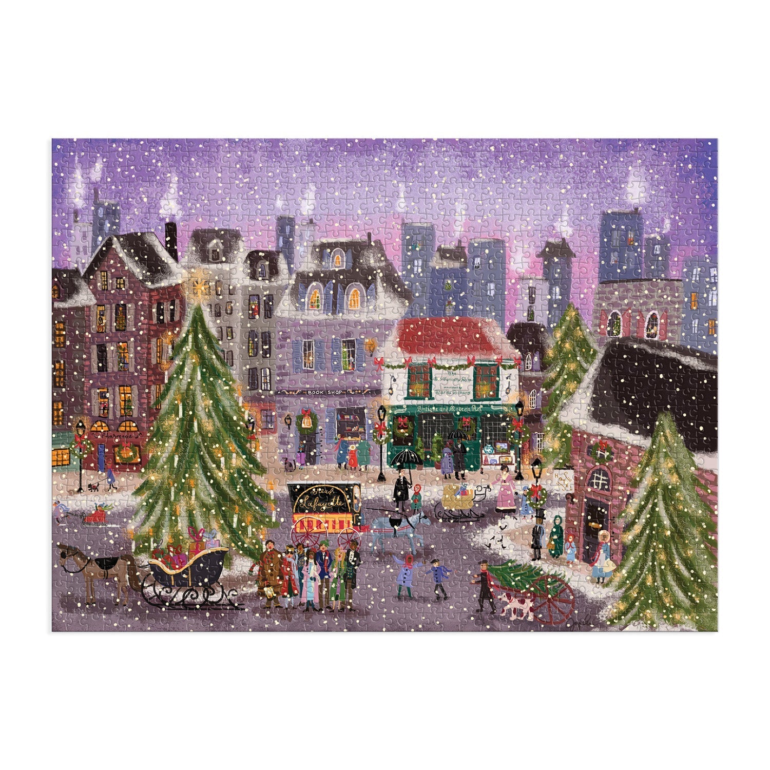 GALISON Puzzle | Christmas Square-Sparkling City | 1000 pcs