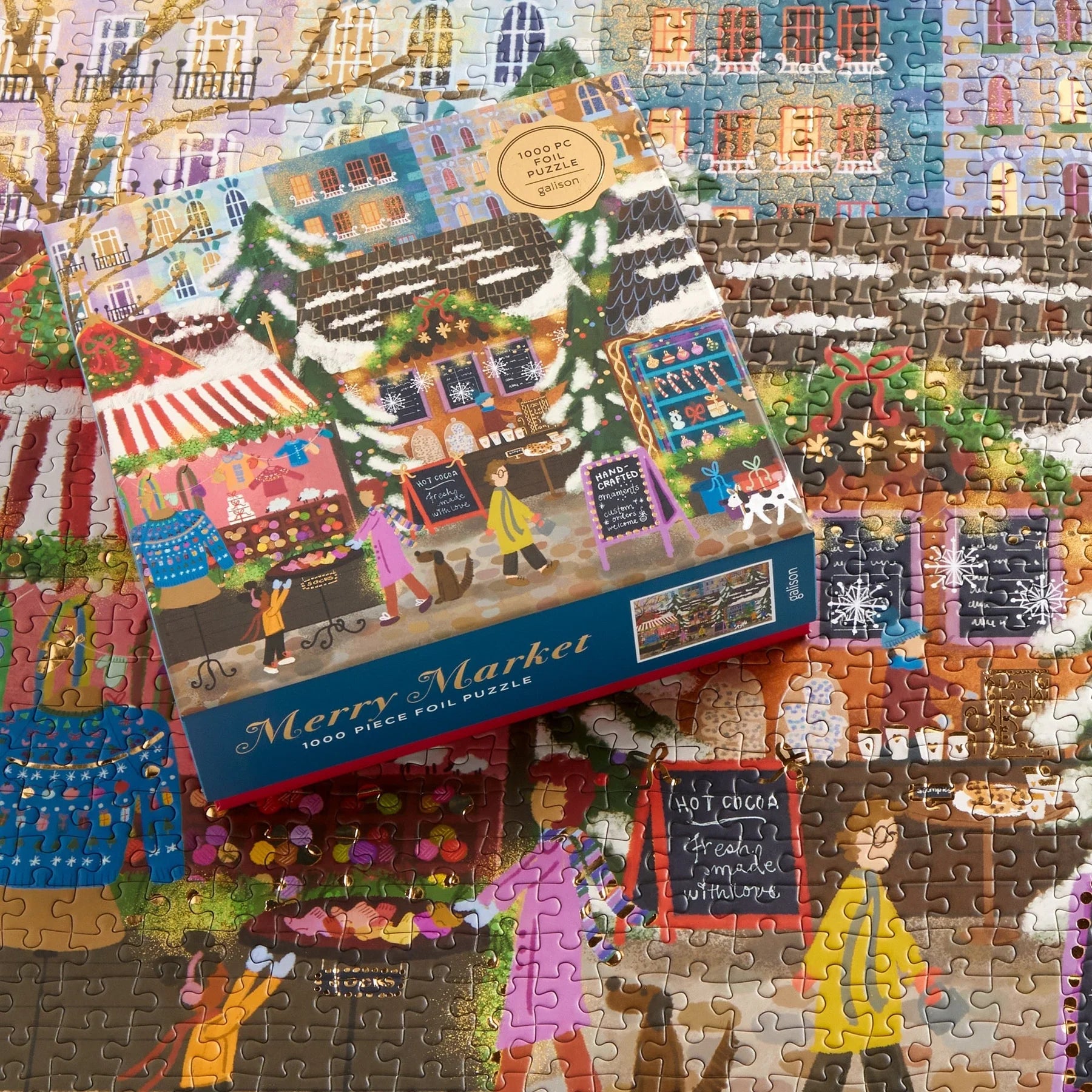 GALISON Joy Laforme Merry Market | 1000 Piece Foil Puzzle