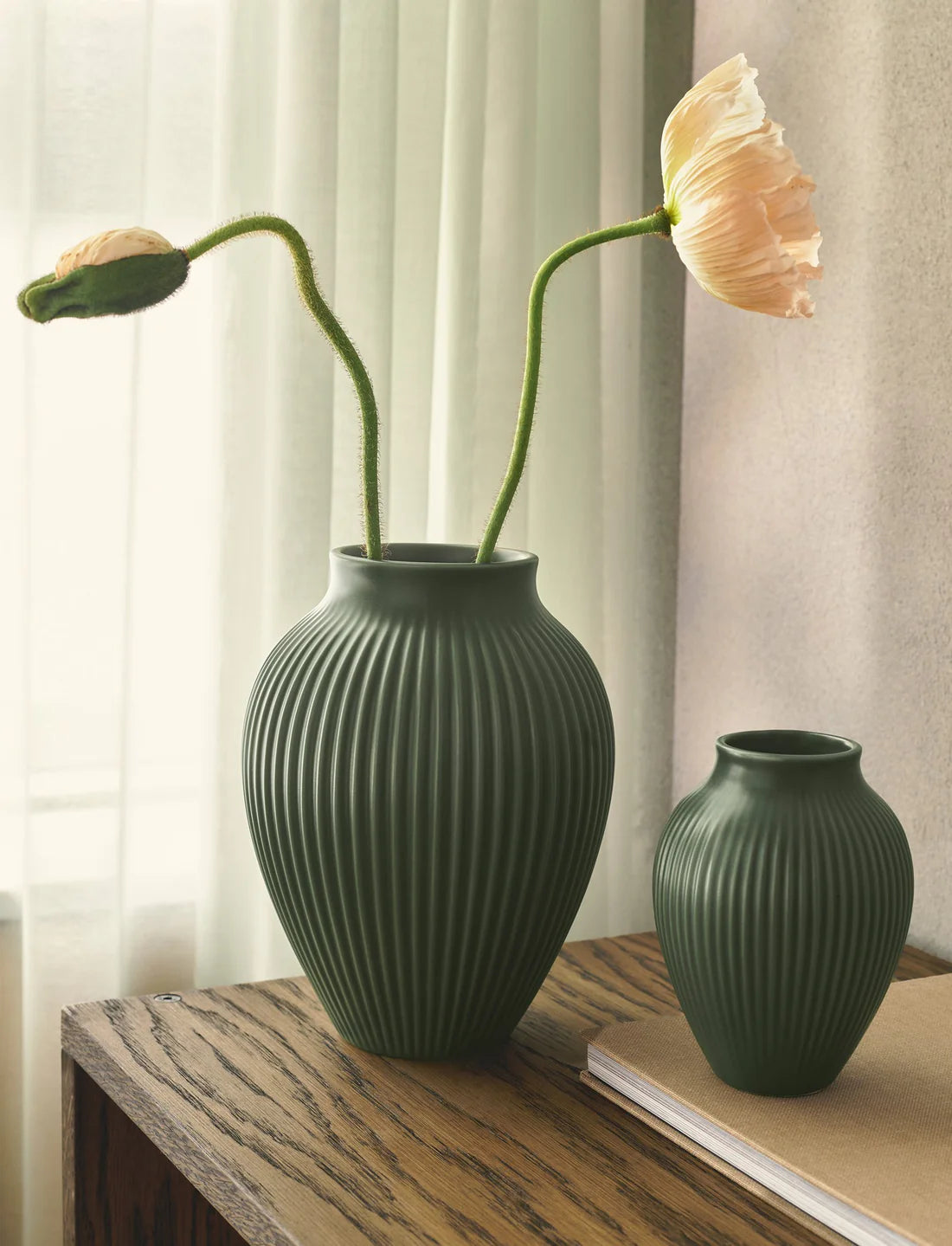 KNABSTRUP Ripple Vase | H 20 cm | Mat Celadon Green