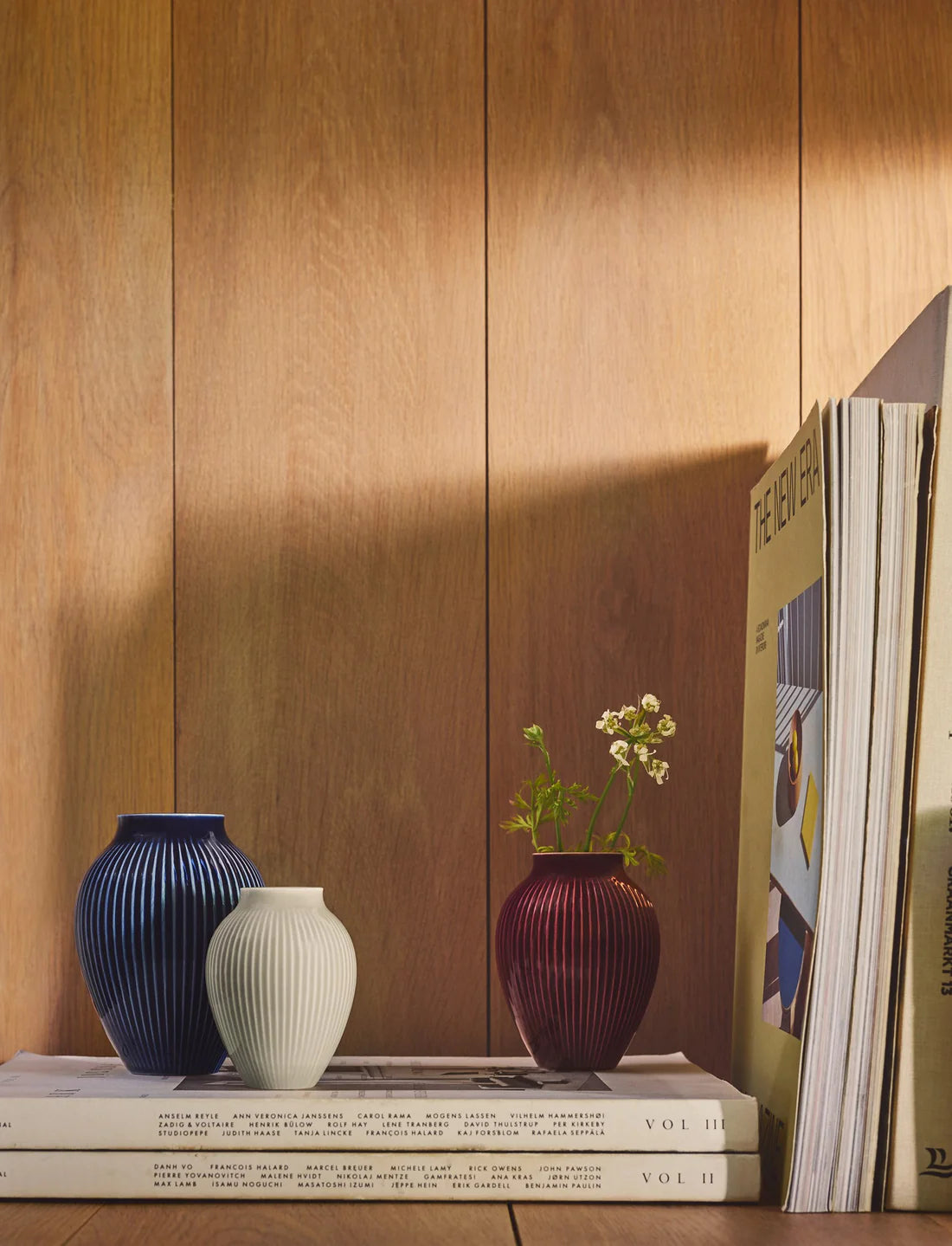 KNABSTRUP Mini Vases | Set of 3 Pcs | Ripple Berry, Sand, Dark Blue