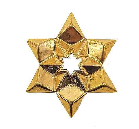 KLATT OBJECTS Origami Gold Star | 24K gold glazed porcelain