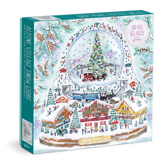 GALISON Alpine Village Snow Globe Puzzle | 500 pcs