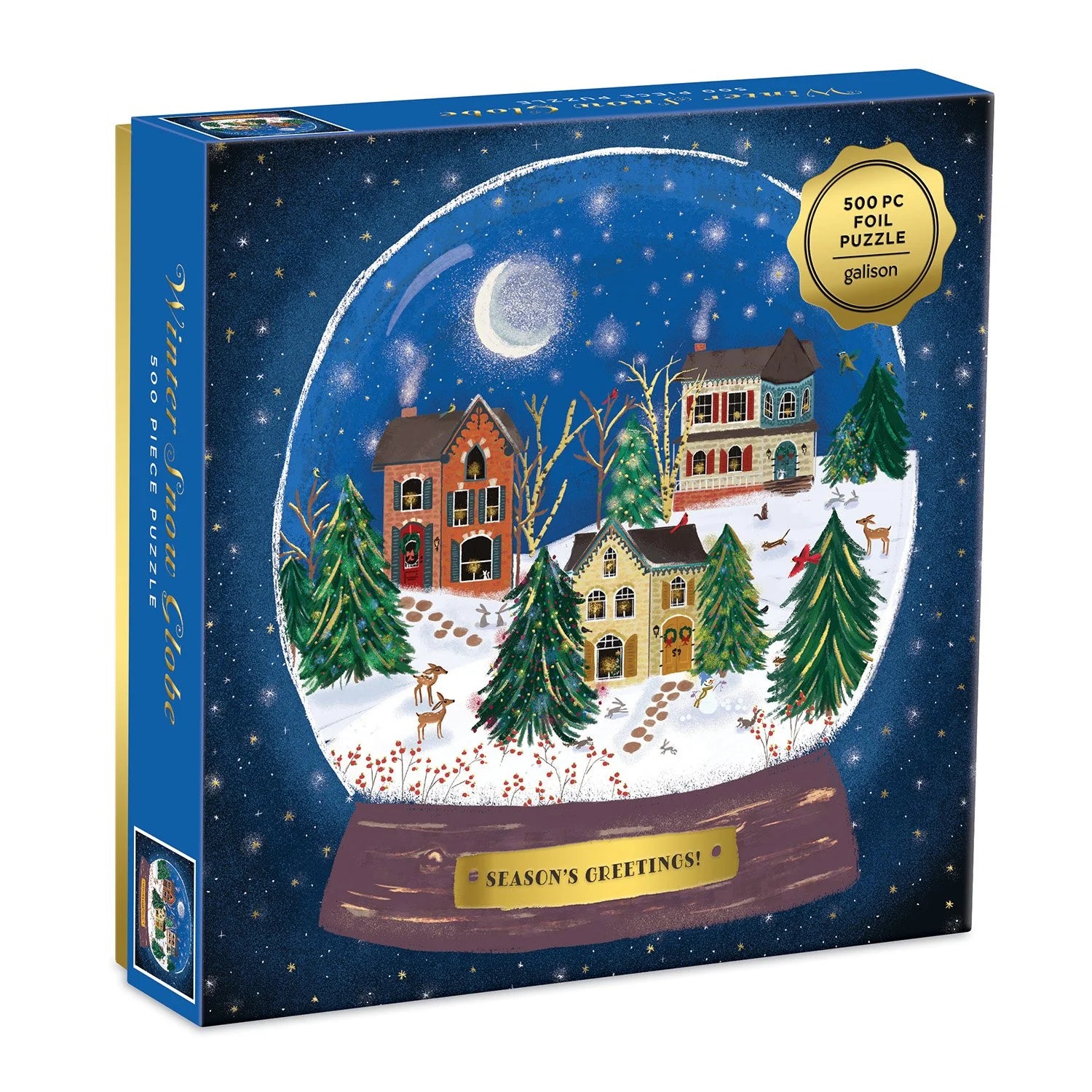 GALISON Winter Snow Globe Foil Puzzle| 500 pcs