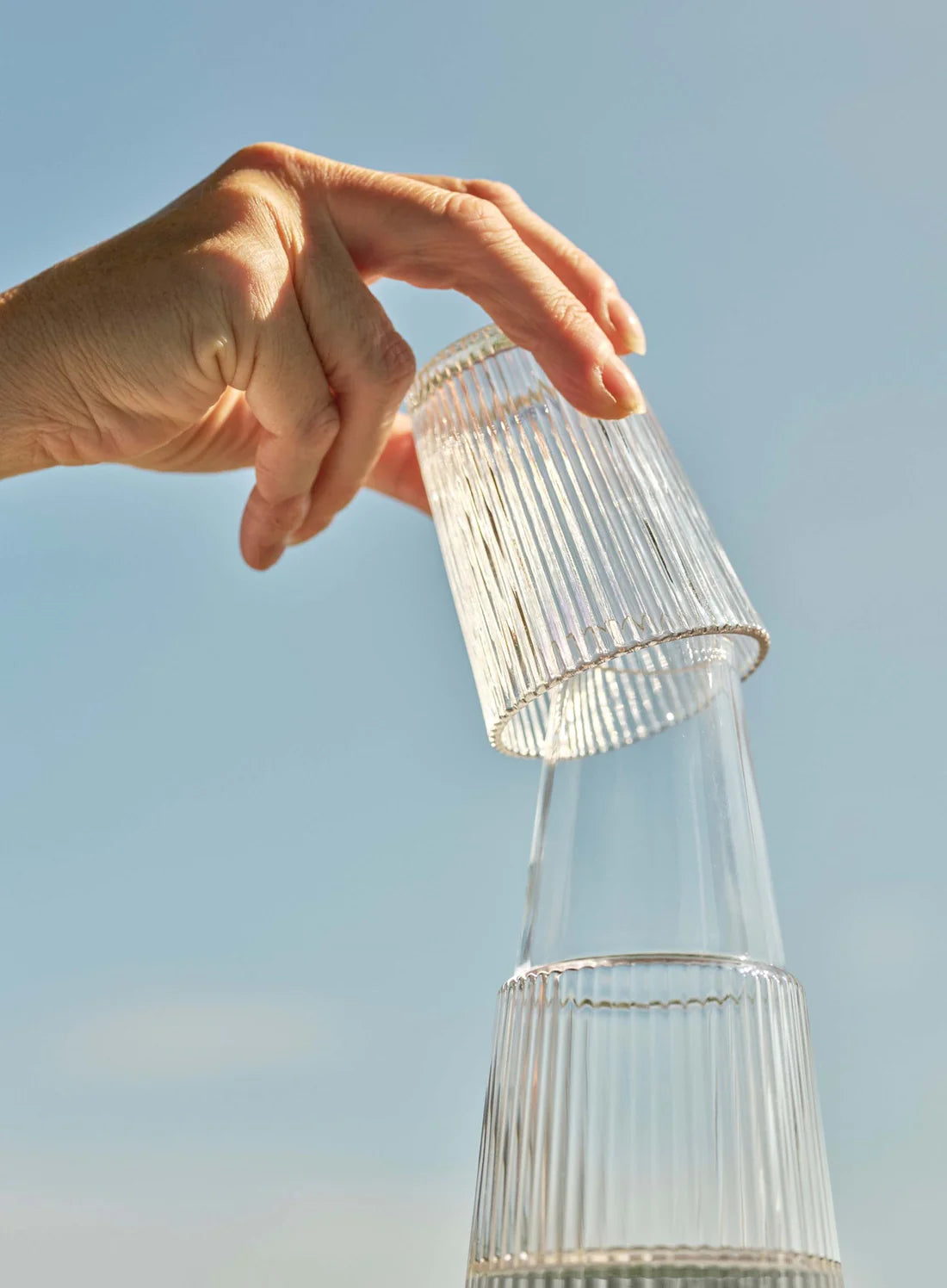 STELTON Pilastro Carafe with Glass | 1L | Clear